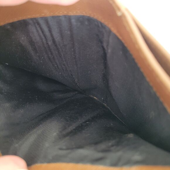 PRADA Leather Logo Wallet Small Bifold Brown Saffiano Compact Card Bill Coin - Picture 7 of 16